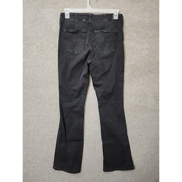 American Eagle Skinny Kick Jeans Womens 10 Black Next Level Stretch - Picture 4 of 9